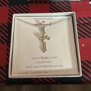 Hallmark stainless steel heart cross necklace.